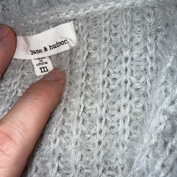 June & Hudson Pastel Striped Hooded Cardigan Size Medium - Picture 4 of 4